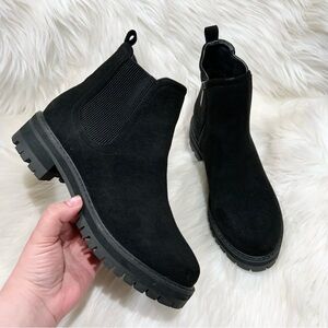 Unilady Black Ankle Suede Boots